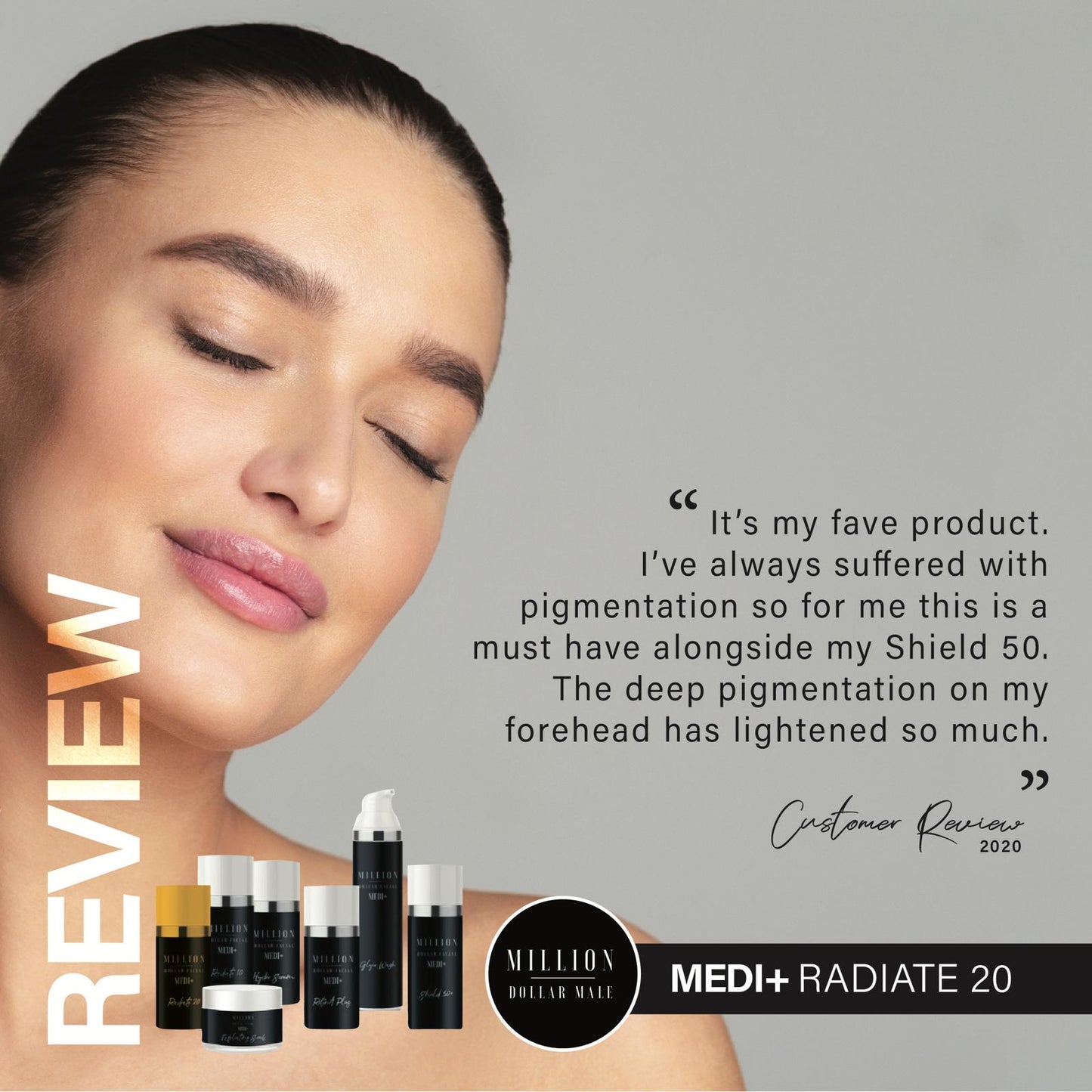 Medi+ Radiate | Anti-ageing, skin-brightening, collagen-producing serum